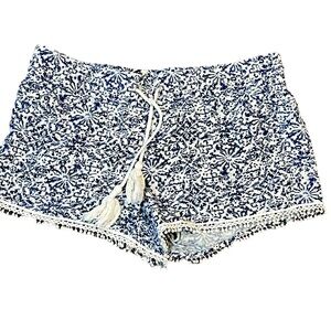 JOLT shorts size 9 blue white elastic waist pockets